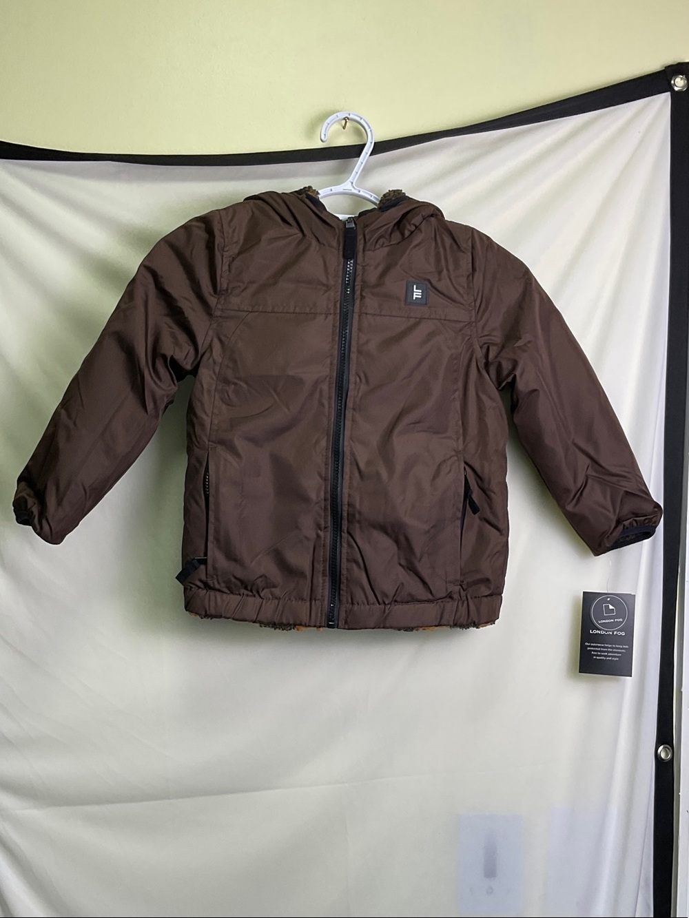 London Fog Kids Reversible Sherpa - Brown/Orange & Black